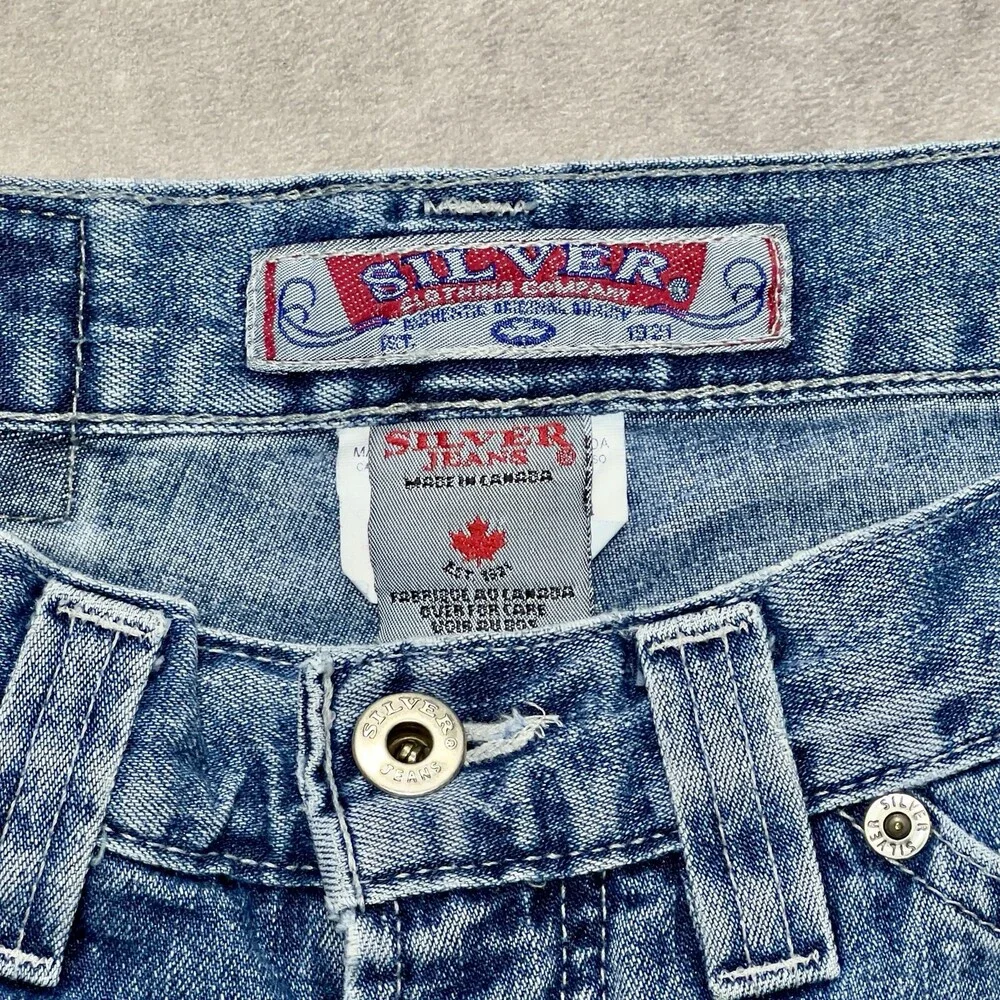 Vintage Silver Jeans Shorts Womens 29 Blue High Waist Denim Made in Canada